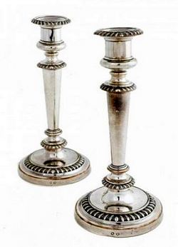 PAIR OF OLD SHEFFIELD PLATE CANDLESTICKS